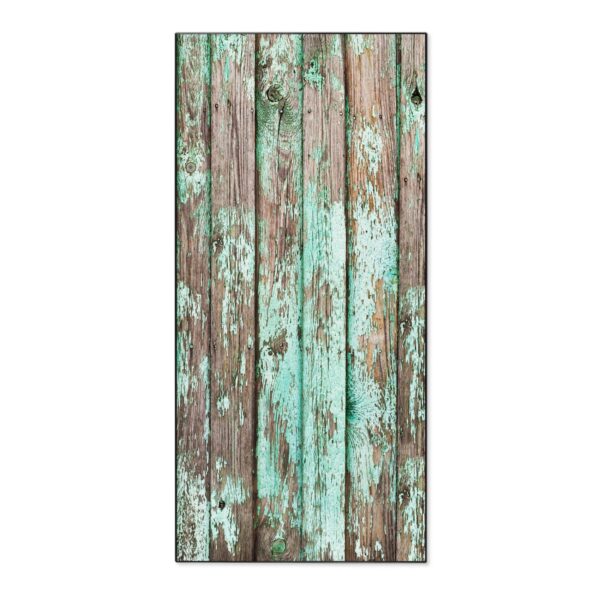 Banjado Magnettafel 37x78cm Magnetwand  Schwarz Aus Metall Magnetpinnwand Pinnwand Inkl. 4 Magnete Motiv Verwittertes Holz