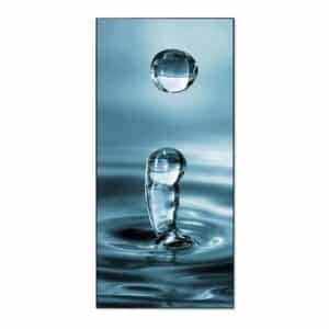 Banjado Magnettafel 37x78cm Magnetwand  Schwarz Aus Metall Magnetpinnwand Pinnwand Inkl. 4 Magnete Motiv Wassertropfen