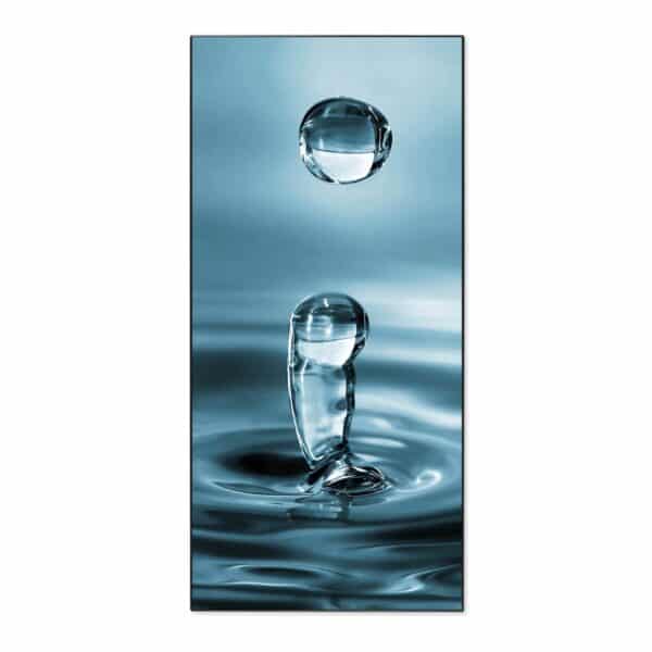 Banjado Magnettafel 37x78cm Magnetwand  Schwarz Aus Metall Magnetpinnwand Pinnwand Inkl. 4 Magnete Motiv Wassertropfen