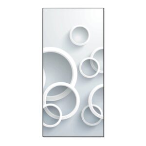 Banjado Magnettafel 37x78cm Magnetwand  Schwarz Aus Metall Magnetpinnwand Pinnwand Inkl. 4 Magnete Motiv Weiße Ringe
