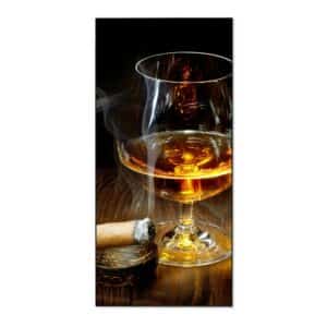 Banjado Magnettafel 37x78cm Magnetwand  Schwarz Aus Metall Magnetpinnwand Pinnwand Inkl. 4 Magnete Motiv Whiskey & Cigar