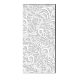 Banjado Magnettafel 37x78cm Magnetwand  Schwarz Aus Metall Magnetpinnwand Pinnwand Inkl. 4 Magnete Motiv White Swirl