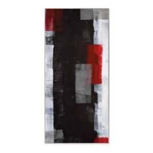 Banjado Magnettafel 37x78cm Magnetwand  Silber Aus Metall Magnetpinnwand Pinnwand Inkl. 4 Magnete Motiv Abstrakt Rot