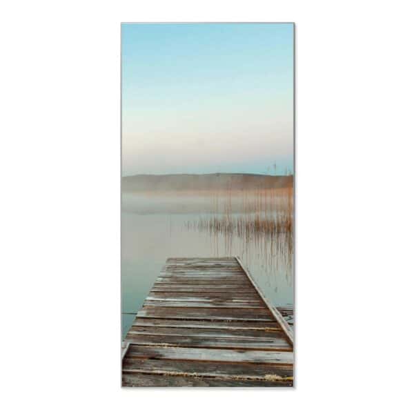 Banjado Magnettafel 37x78cm Magnetwand  Silber Aus Metall Magnetpinnwand Pinnwand Inkl. 4 Magnete Motiv Alter Steg