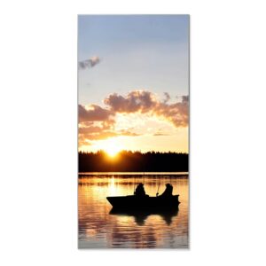 Banjado Magnettafel 37x78cm Magnetwand  Silber Aus Metall Magnetpinnwand Pinnwand Inkl. 4 Magnete Motiv Angler