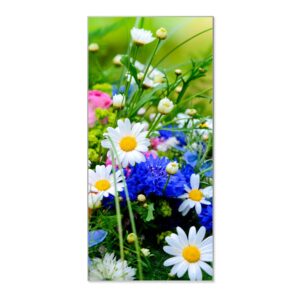 Banjado Magnettafel 37x78cm Magnetwand  Silber Aus Metall Magnetpinnwand Pinnwand Inkl. 4 Magnete Motiv Blumenstrauß