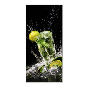 Banjado Magnettafel 37x78cm Magnetwand  Silber Aus Metall Magnetpinnwand Pinnwand Inkl. 4 Magnete Motiv Brasilianischer Cocktail