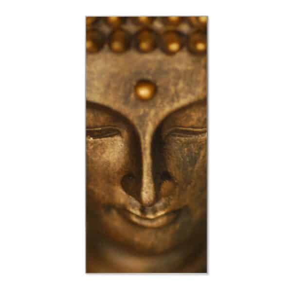 Banjado Magnettafel 37x78cm Magnetwand  Silber Aus Metall Magnetpinnwand Pinnwand Inkl. 4 Magnete Motiv Buddha Gold