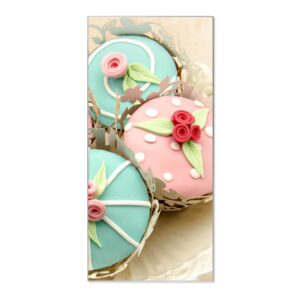 Banjado Magnettafel 37x78cm Magnetwand  Silber Aus Metall Magnetpinnwand Pinnwand Inkl. 4 Magnete Motiv Cupcakes