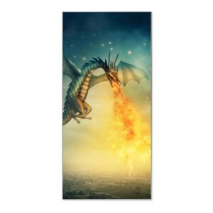 Banjado Magnettafel 37x78cm Magnetwand  Silber Aus Metall Magnetpinnwand Pinnwand Inkl. 4 Magnete Motiv Drachen