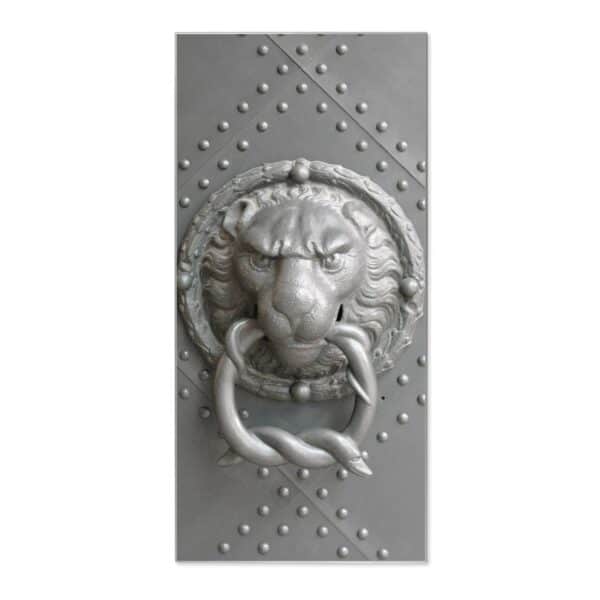 Banjado Magnettafel 37x78cm Magnetwand  Silber Aus Metall Magnetpinnwand Pinnwand Inkl. 4 Magnete Motiv Eisentor
