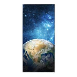 Banjado Magnettafel 37x78cm Magnetwand  Silber Aus Metall Magnetpinnwand Pinnwand Inkl. 4 Magnete Motiv Erdkugel