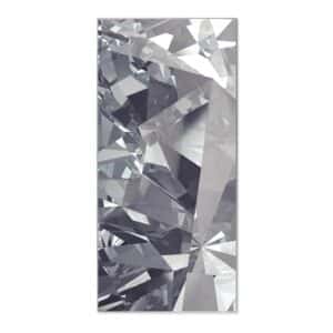Banjado Magnettafel 37x78cm Magnetwand  Silber Aus Metall Magnetpinnwand Pinnwand Inkl. 4 Magnete Motiv Facetten Monochrome