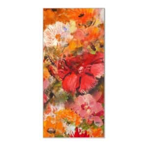 Banjado Magnettafel 37x78cm Magnetwand  Silber Aus Metall Magnetpinnwand Pinnwand Inkl. 4 Magnete Motiv Fallende Blumen