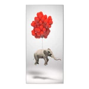 Banjado Magnettafel 37x78cm Magnetwand  Silber Aus Metall Magnetpinnwand Pinnwand Inkl. 4 Magnete Motiv Fliegender Elefant