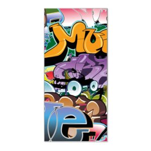Banjado Magnettafel 37x78cm Magnetwand  Silber Aus Metall Magnetpinnwand Pinnwand Inkl. 4 Magnete Motiv Graffiti