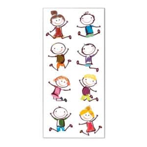 Banjado Magnettafel 37x78cm Magnetwand  Silber Aus Metall Magnetpinnwand Pinnwand Inkl. 4 Magnete Motiv Happy Kids