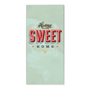 Banjado Magnettafel 37x78cm Magnetwand  Silber Aus Metall Magnetpinnwand Pinnwand Inkl. 4 Magnete Motiv Home Sweet Home