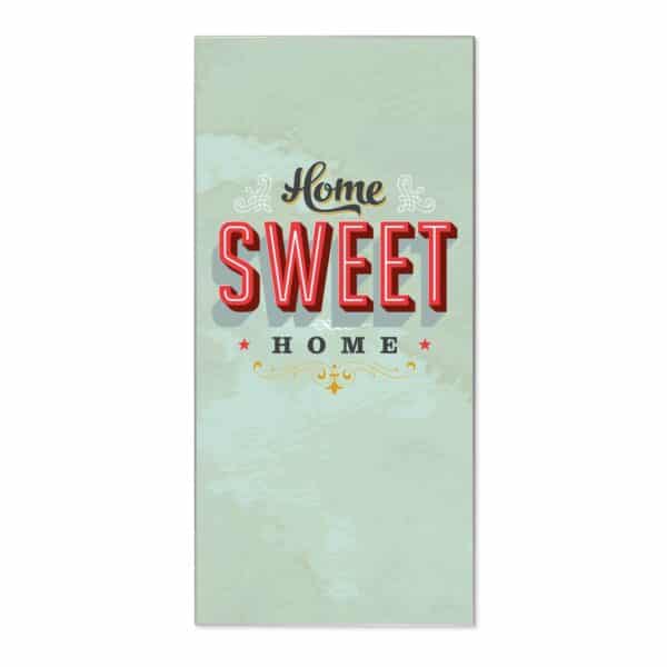 Banjado Magnettafel 37x78cm Magnetwand  Silber Aus Metall Magnetpinnwand Pinnwand Inkl. 4 Magnete Motiv Home Sweet Home