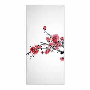 Banjado Magnettafel 37x78cm Magnetwand  Silber Aus Metall Magnetpinnwand Pinnwand Inkl. 4 Magnete Motiv Japanische Blüten 2