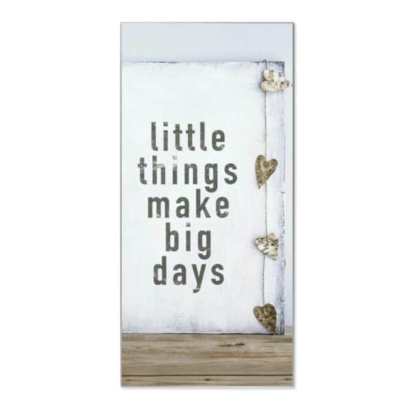 Banjado Magnettafel 37x78cm Magnetwand  Silber Aus Metall Magnetpinnwand Pinnwand Inkl. 4 Magnete Motiv Little Things