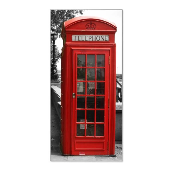 Banjado Magnettafel 37x78cm Magnetwand  Silber Aus Metall Magnetpinnwand Pinnwand Inkl. 4 Magnete Motiv London Red Telephone