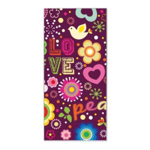 Banjado Magnettafel 37x78cm Magnetwand  Silber Aus Metall Magnetpinnwand Pinnwand Inkl. 4 Magnete Motiv Love And Peace