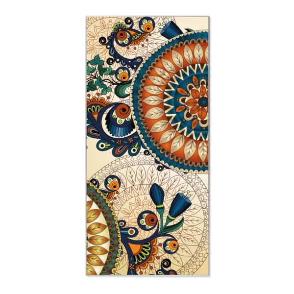 Banjado Magnettafel 37x78cm Magnetwand  Silber Aus Metall Magnetpinnwand Pinnwand Inkl. 4 Magnete Motiv Modernes Mandala