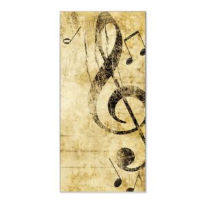 Banjado Magnettafel 37x78cm Magnetwand  Silber Aus Metall Magnetpinnwand Pinnwand Inkl. 4 Magnete Motiv Music