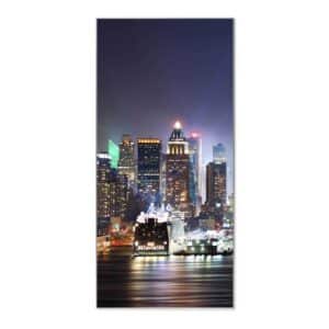 Banjado Magnettafel 37x78cm Magnetwand  Silber Aus Metall Magnetpinnwand Pinnwand Inkl. 4 Magnete Motiv New York