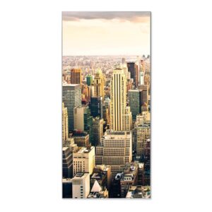 Banjado Magnettafel 37x78cm Magnetwand  Silber Aus Metall Magnetpinnwand Pinnwand Inkl. 4 Magnete Motiv New York City