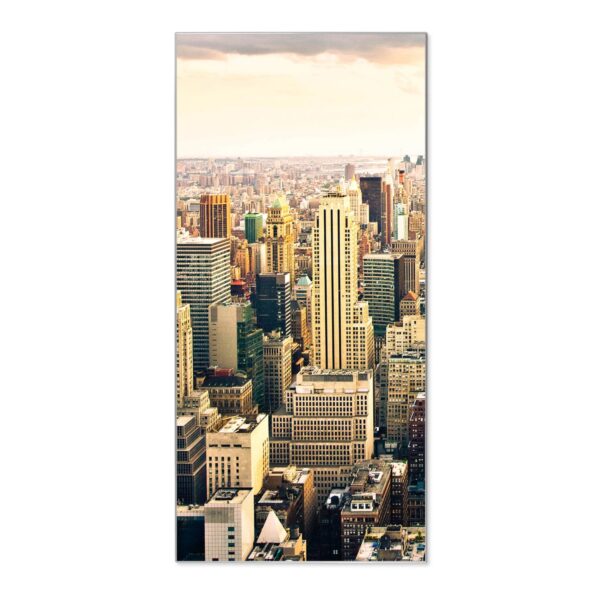 Banjado Magnettafel 37x78cm Magnetwand  Silber Aus Metall Magnetpinnwand Pinnwand Inkl. 4 Magnete Motiv New York City