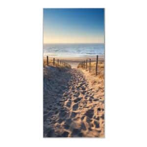 Banjado Magnettafel 37x78cm Magnetwand  Silber Aus Metall Magnetpinnwand Pinnwand Inkl. 4 Magnete Motiv Nordseestrand
