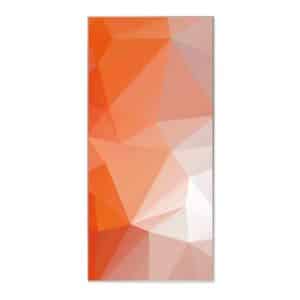 Banjado Magnettafel 37x78cm Magnetwand  Silber Aus Metall Magnetpinnwand Pinnwand Inkl. 4 Magnete Motiv Orange Polygon