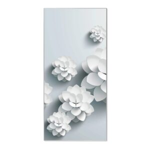 Banjado Magnettafel 37x78cm Magnetwand  Silber Aus Metall Magnetpinnwand Pinnwand Inkl. 4 Magnete Motiv Papier Lotus