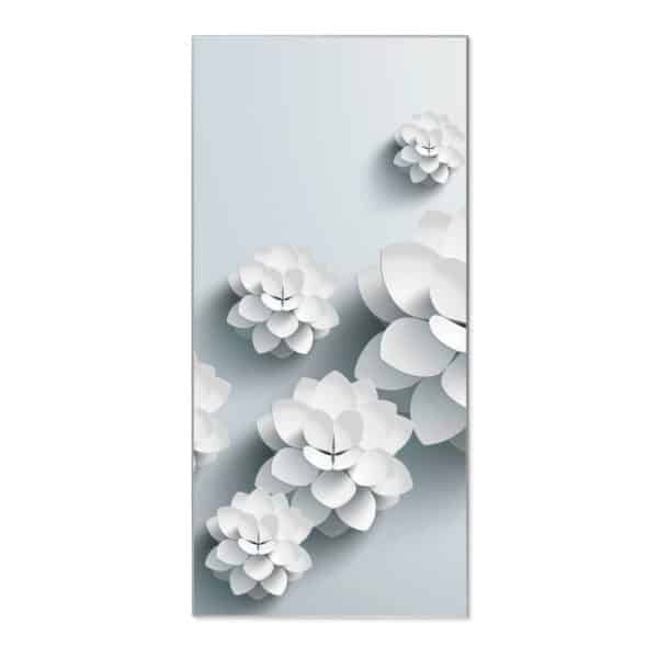 Banjado Magnettafel 37x78cm Magnetwand  Silber Aus Metall Magnetpinnwand Pinnwand Inkl. 4 Magnete Motiv Papier Lotus