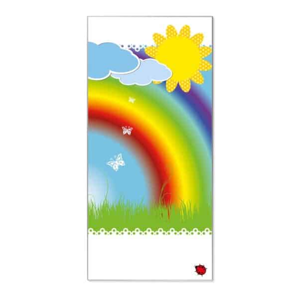 Banjado Magnettafel 37x78cm Magnetwand  Silber Aus Metall Magnetpinnwand Pinnwand Inkl. 4 Magnete Motiv Regenbogen