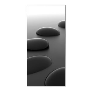 Banjado Magnettafel 37x78cm Magnetwand  Silber Aus Metall Magnetpinnwand Pinnwand Inkl. 4 Magnete Motiv Schwarze Steine