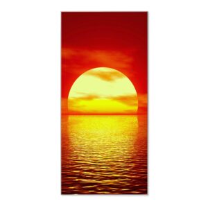 Banjado Magnettafel 37x78cm Magnetwand  Silber Aus Metall Magnetpinnwand Pinnwand Inkl. 4 Magnete Motiv Sonnenuntergang