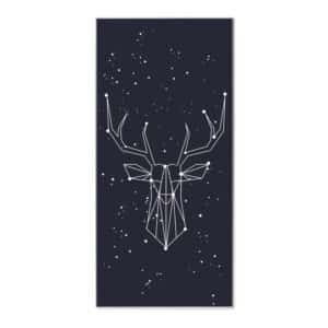 Banjado Magnettafel 37x78cm Magnetwand  Silber Aus Metall Magnetpinnwand Pinnwand Inkl. 4 Magnete Motiv Sternbild Hirsch