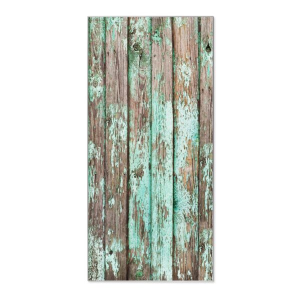 Banjado Magnettafel 37x78cm Magnetwand  Silber Aus Metall Magnetpinnwand Pinnwand Inkl. 4 Magnete Motiv Verwittertes Holz