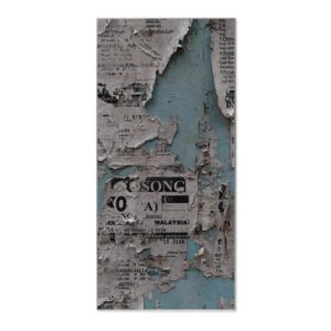 Banjado Magnettafel 37x78cm Magnetwand  Silber Aus Metall Magnetpinnwand Pinnwand Inkl. 4 Magnete Motiv Wand Mit Zeitungen