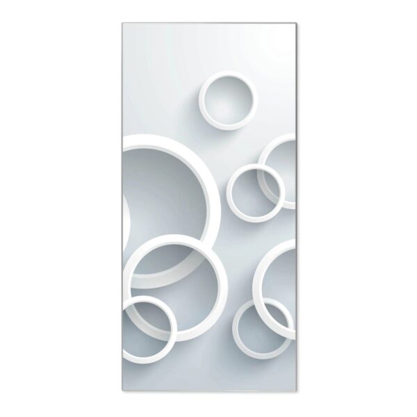 Banjado Magnettafel 37x78cm Magnetwand  Silber Aus Metall Magnetpinnwand Pinnwand Inkl. 4 Magnete Motiv Weiße Ringe