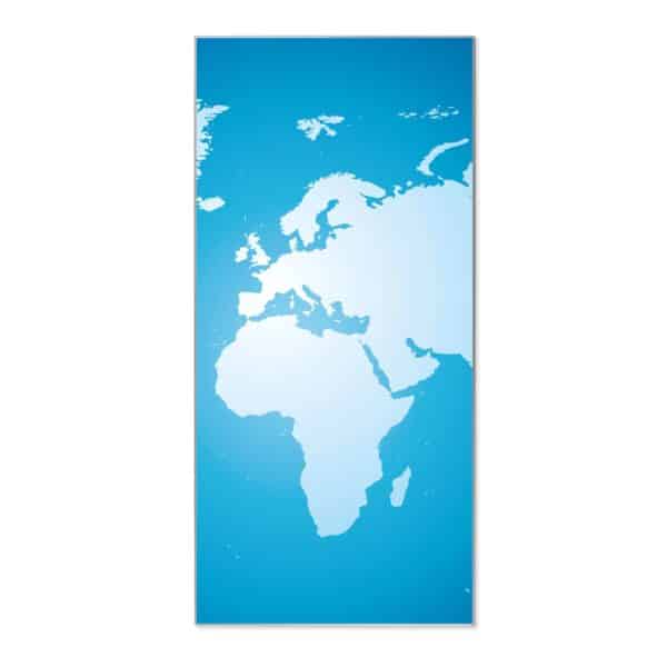 Banjado Magnettafel 37x78cm Magnetwand  Silber Aus Metall Magnetpinnwand Pinnwand Inkl. 4 Magnete Motiv Weltkarte