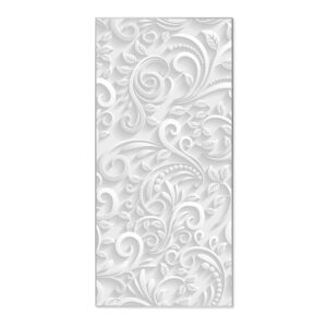 Banjado Magnettafel 37x78cm Magnetwand  Silber Aus Metall Magnetpinnwand Pinnwand Inkl. 4 Magnete Motiv White Swirl