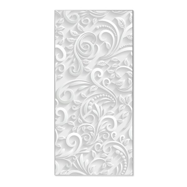 Banjado Magnettafel 37x78cm Magnetwand  Silber Aus Metall Magnetpinnwand Pinnwand Inkl. 4 Magnete Motiv White Swirl
