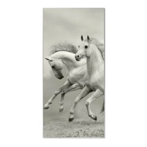Banjado Magnettafel 37x78cm Magnetwand  Silber Aus Metall Magnetpinnwand Pinnwand Inkl. 4 Magnete Motiv Wilde Pferde Sw