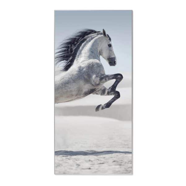 Banjado Magnettafel 37x78cm Magnetwand  Silber Aus Metall Magnetpinnwand Pinnwand Inkl. 4 Magnete Motiv Wildes Pferd