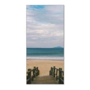 Banjado Magnettafel 37x78cm Magnetwand  Silber Aus Metall Magnetpinnwand Pinnwand Inkl. 4 Magnete Motiv Zum Strand