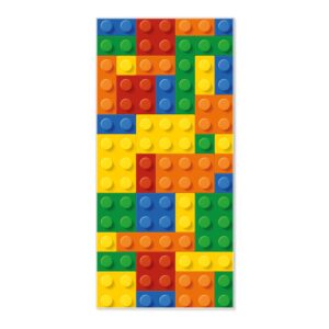 Banjado Magnettafel 37x78cm Magnetwand  Weiß Aus Metall Magnetpinnwand Pinnwand Inkl. 4 Magnete Motiv Bausteine